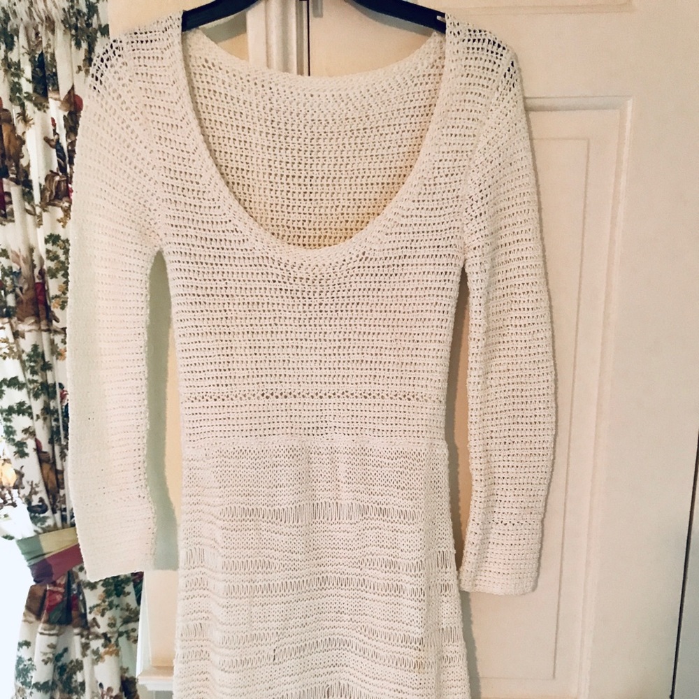 Diane Von Furstenberg  white Crochet Dress